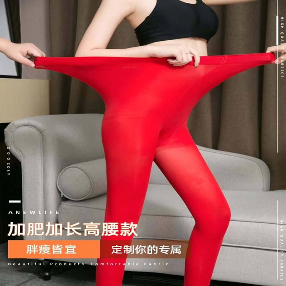 Plus Size Velvet Women Red Leggings Gray Black White Scarlet Silk Stockings Large Pantyhose Spring And Autumn 120d Benmingnian