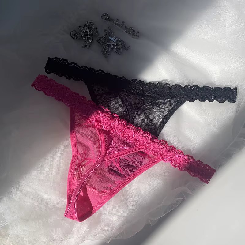 Thong With Name Custom 2Pc/set Rhinestone Letters Waist Chain For Women Sexy Girl Lace String Bikini Customize Briefs Girlfriend