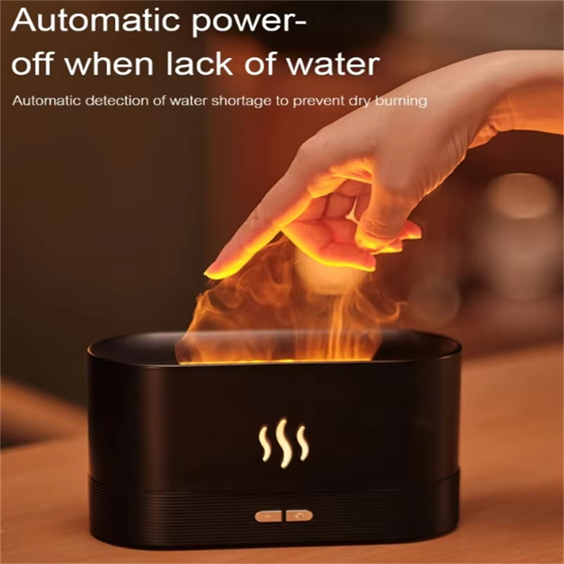 Kinscoter Aroma Diffuser Air Humidifier Ultrasonic Cool Mist Maker Fogger Led Essential Oil Flame Lamp Difusor