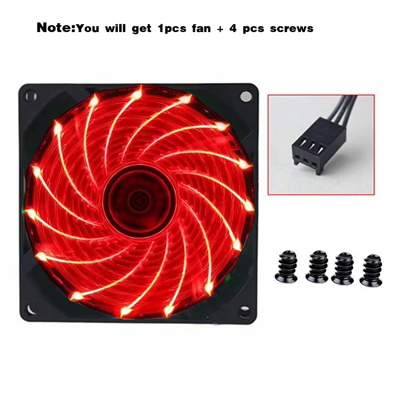 9cm 92mm LED Fan 90mm 4PIN 3PIN PC Desktop Computer Case Cooling Cooler Fan 12V 9225 92x92x25mm GPU CPU Cooler Double Halo Light