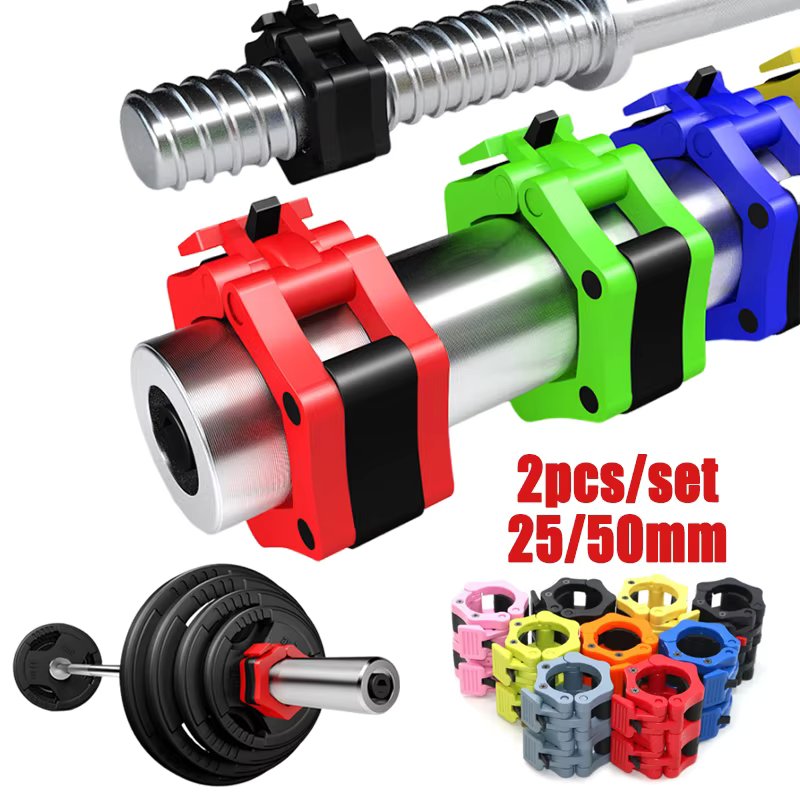 1Pair Safety Dumbbell Snap Quick Release Fix 25/50mm Barbell Clamps Weightlifting Bar Clamps for Weightlifting Strength Training