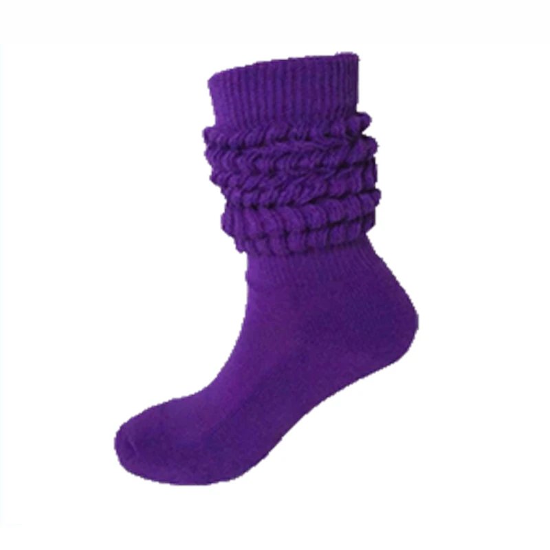 Candy Colors Slouch Scrunchy Socks Cotton Ladies Girls Casual Knee High Boot Sock Streetwear For Men Women High Boot Loose Sock