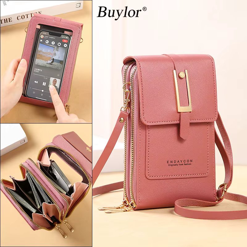 Buylor Soft Leather Women's Shoulder Bag Touch Screen Mobile Bags Small Wallets Fashion Handbags Women Crossbody Bag Coin Purse
