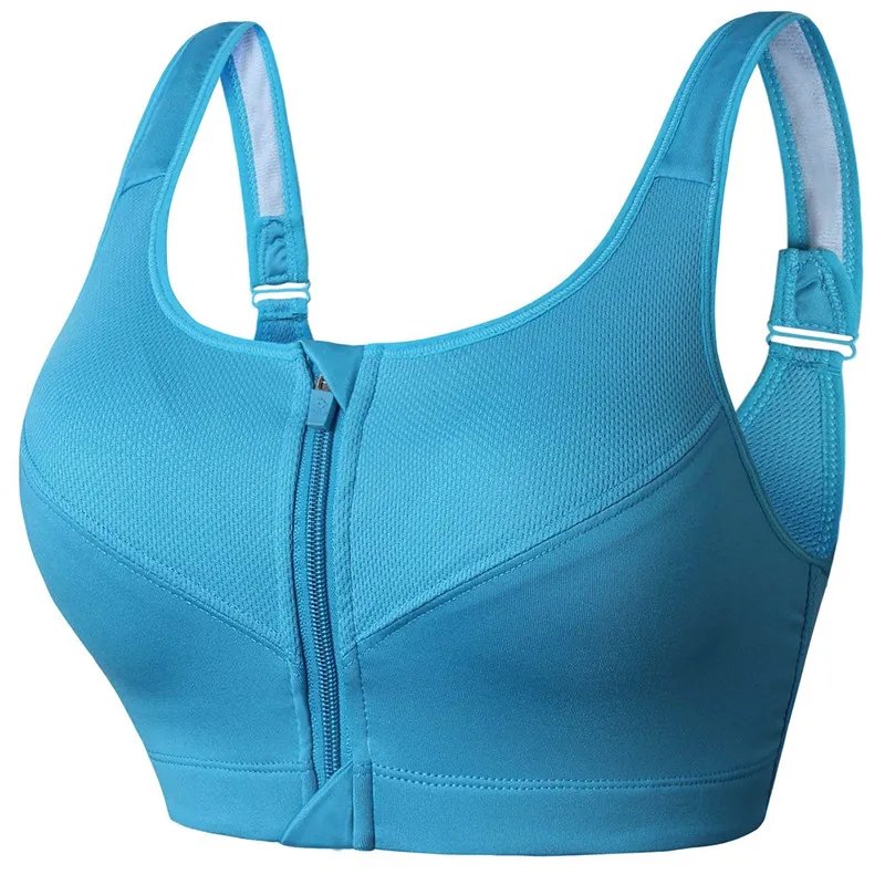 S-5XL Hot Sports Top Yoga Bra Women Shockproof Gym Shirt Sports Bra Front Zipper Big Lady Push Up Brassiere Sportswear Plus Size