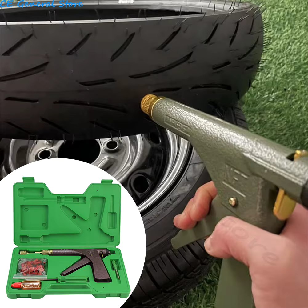 Auto Bike tubeless Tire Repair Puncture Plug Garage motorcycle Vacuum Tire Repair Gun Car Tire Block Air Leaking kit 2.0