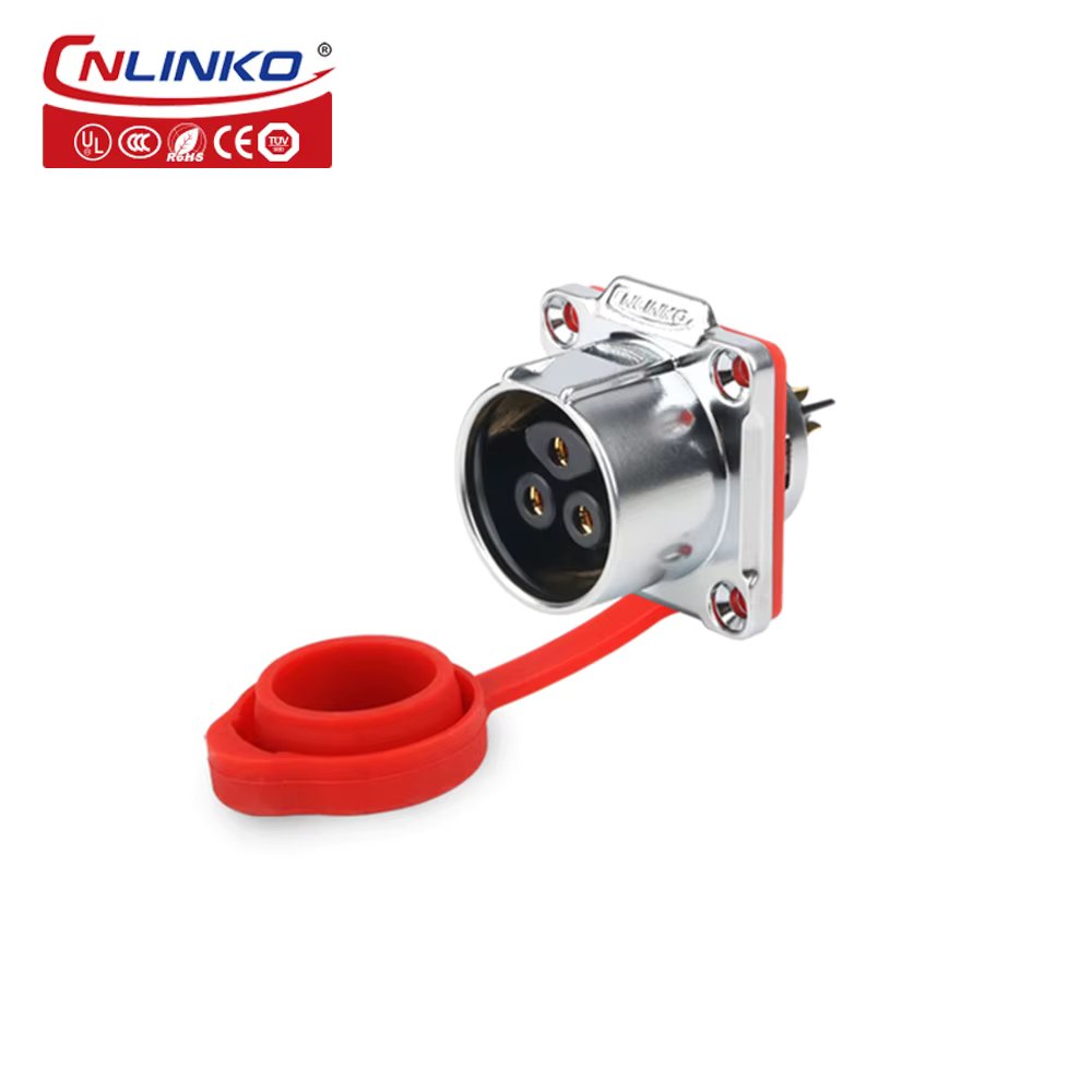 CNLINKO M24 35A Waterproof Electrical Wire Connector LP24 3 Pin Quick Release Butt Plug Panel Mount Socket Welding Pin Connector