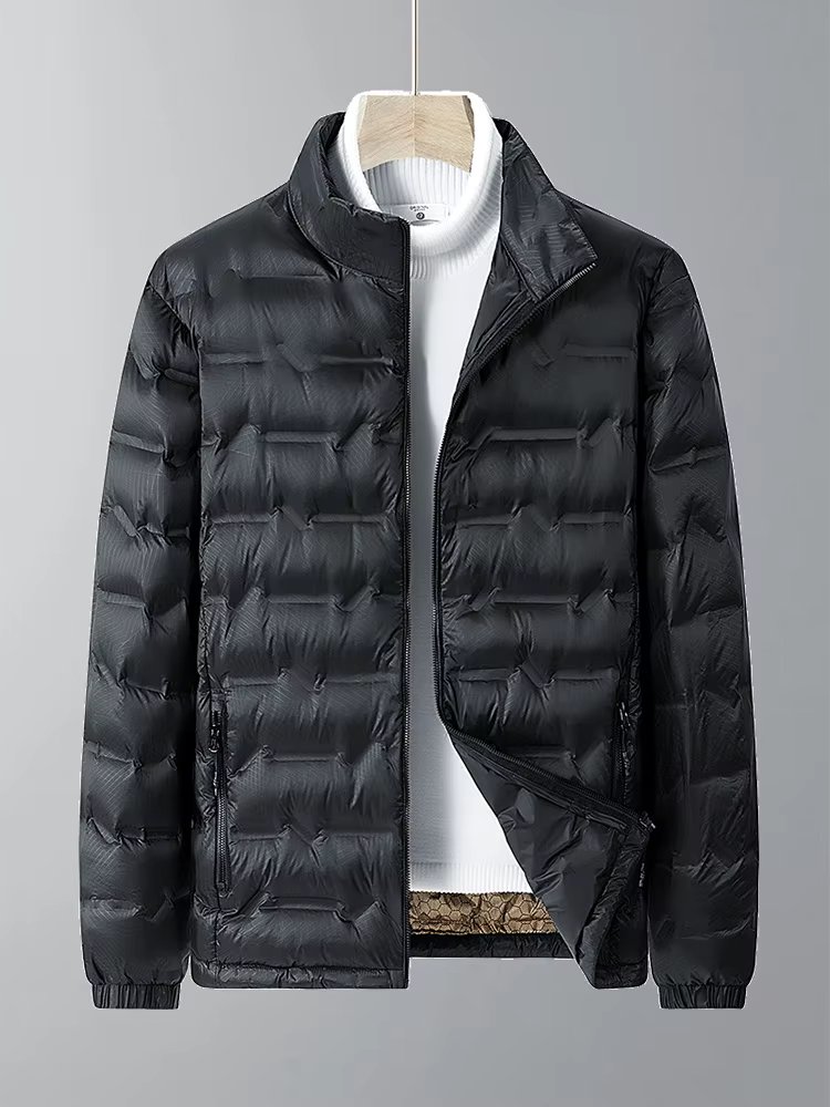 Winter Men's Down Jacket Business Casual Stand Collar Windbreaker White Duck Down Padded Lightweight Puffer Coat Big Size 8XL