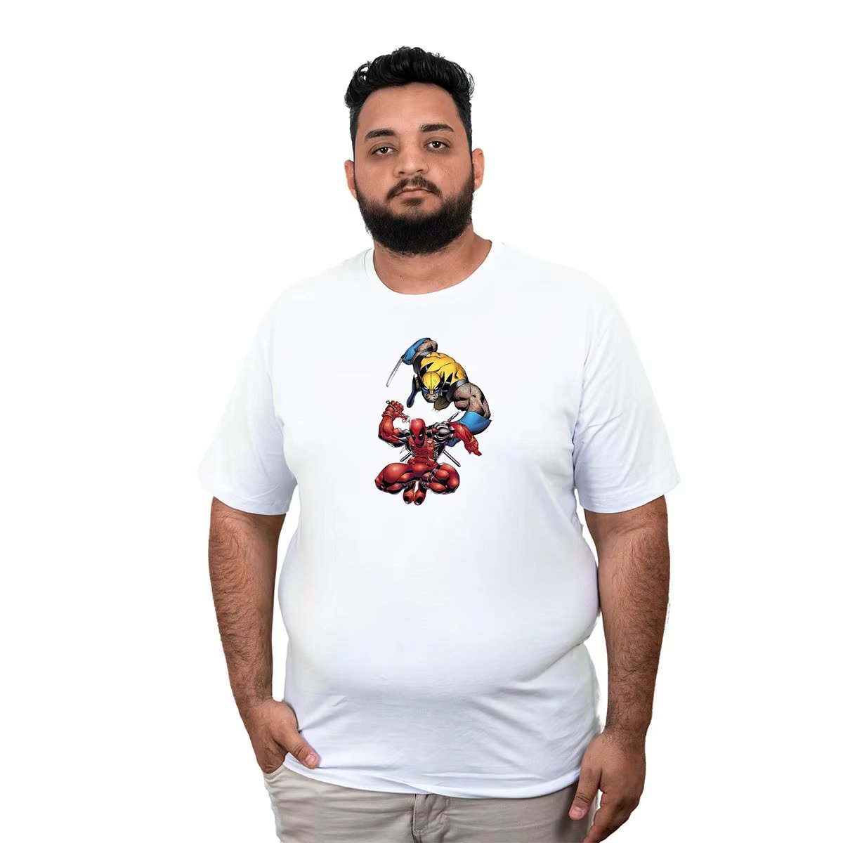 Men's Plus Size 100% Cotton Deadpool Wolverine Pair