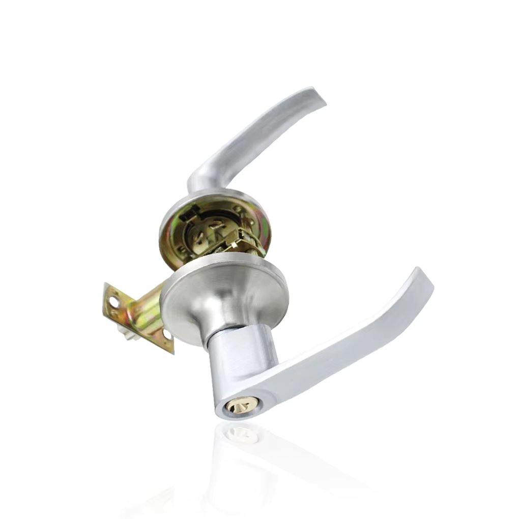 Lever Door Handle Lock Gate Entry Zinc Alloy Passage Interior Front Doors Entrance Keyed Locks Home Supplies for Bedroom