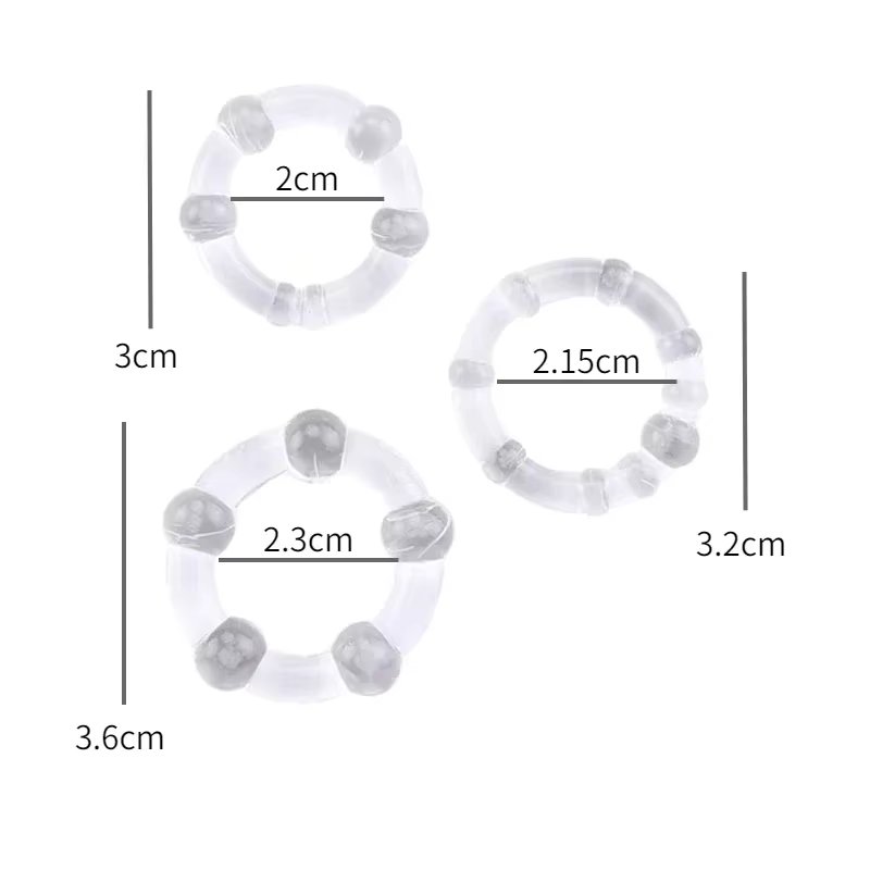 3pcs/set Penis Ring Enhance Dick Erection Delayed Ejaculation Cock Enlargement Lasting Semen Lock Ring Adult Sex Toys
