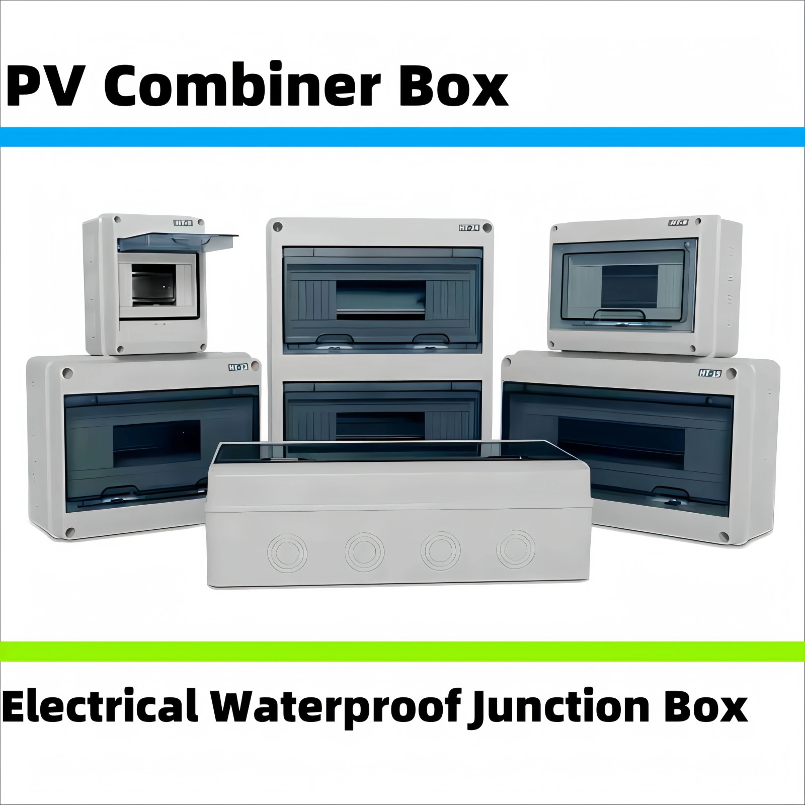 PV Combiner box HT Series Junction Box HT2/5/8/12/15/18/24WAY PC Plastic Outdoor Electrical IP65 Waterproof Distribution Box