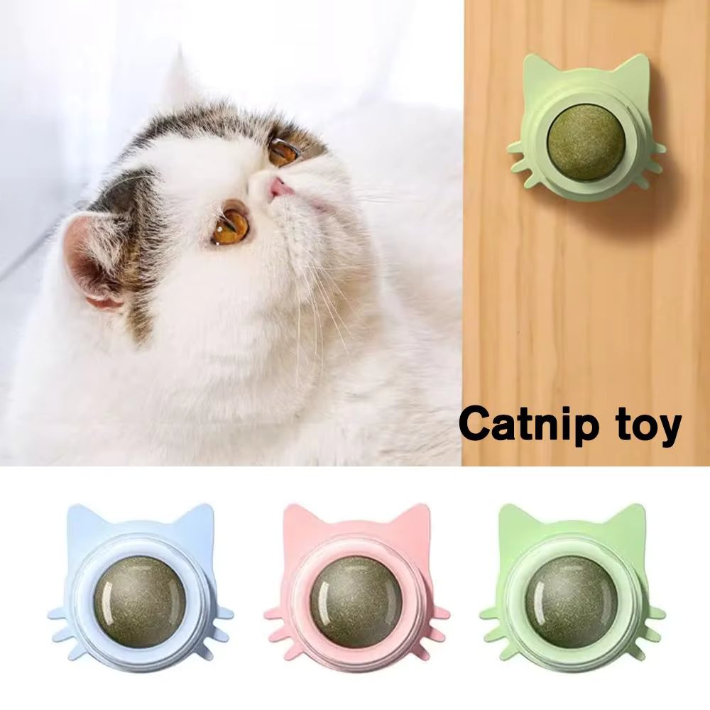 Catnip Ball Natural Molar Wall Stick-on Pet Toys Healthy Supplies Hair Cleaning Cat Grass Snack Pet Cat Teeth Stain Removal