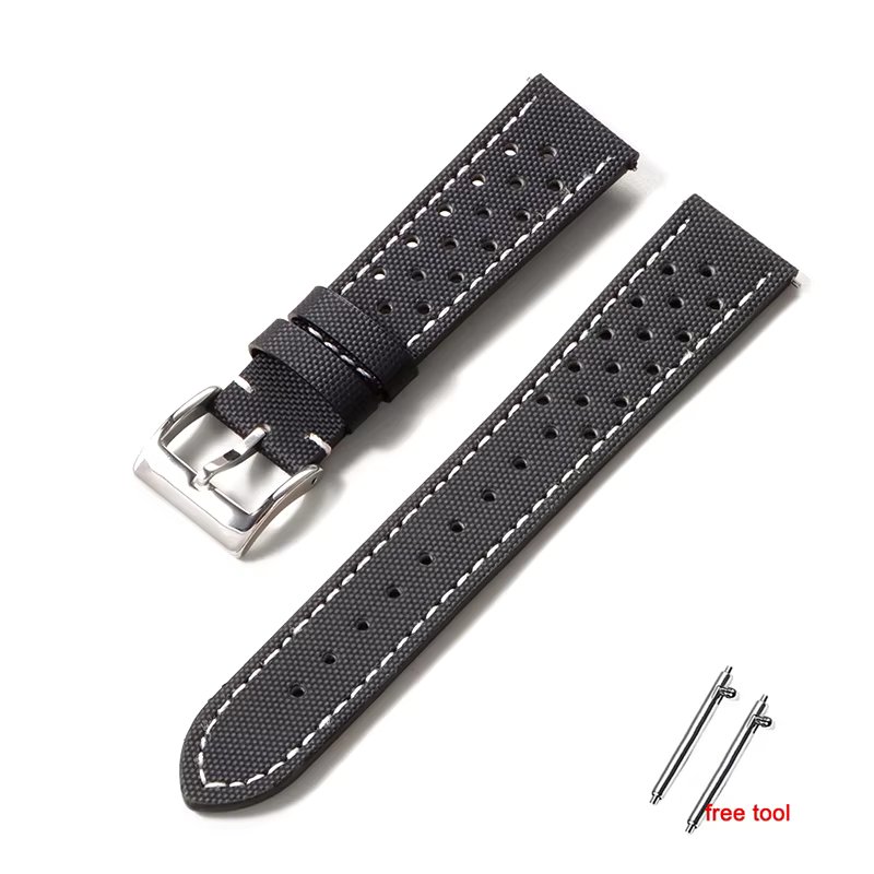 18mm 20mm 22mm High Quality Sailcloth Oxford Leather Watch Strap for Seiko for Omega Men Women Qucik Release Fabric WatchBands