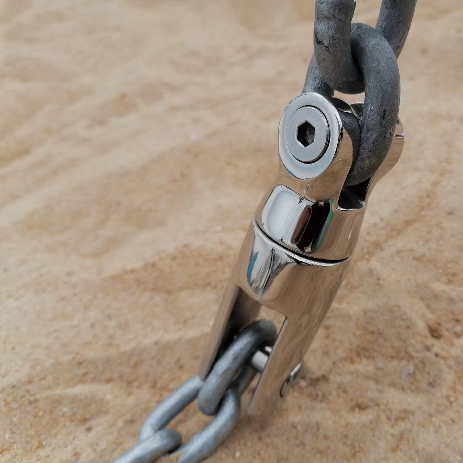 3/8"-1/2" (10-12 mm) Boats Anchor Chain Connector Marine Hardware Stainless Steel Anchor Chain 360 Degree Swivel Chain Connector
