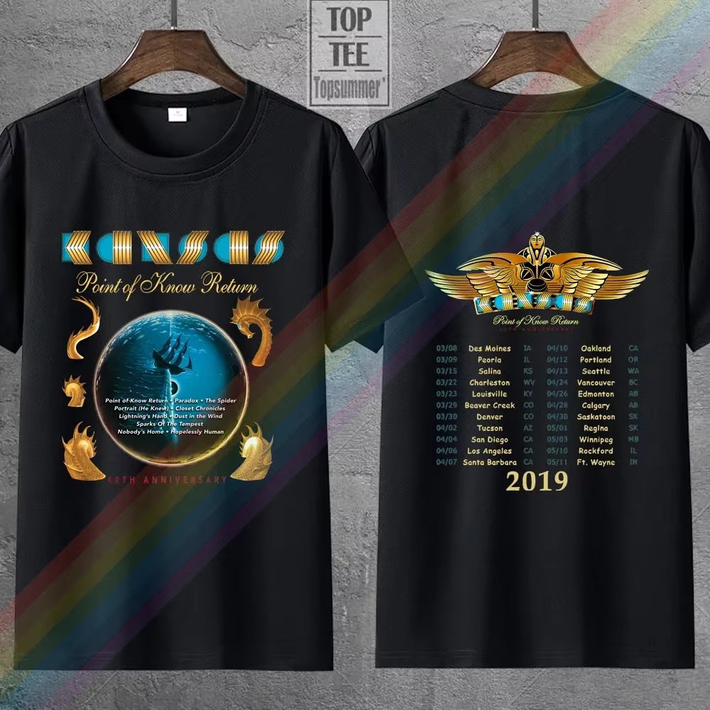 Neu Kansas Rock Band Shirt Point Of Know Return 40Th Anniversary Tour 2018 T-Shi