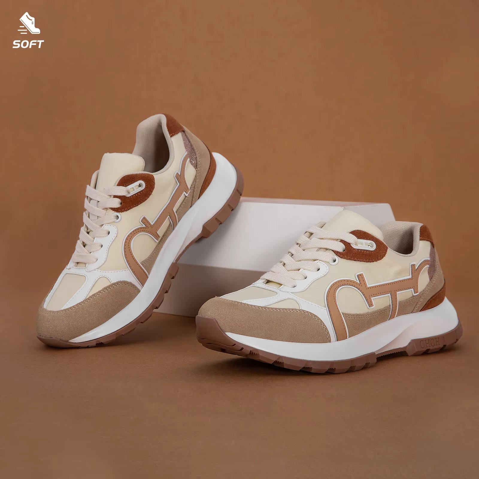 Spring and Autumn Vintage Classic Fashion Color blocked Women's Casual Flat Shoes Women's Leather Material New Sports Shoes