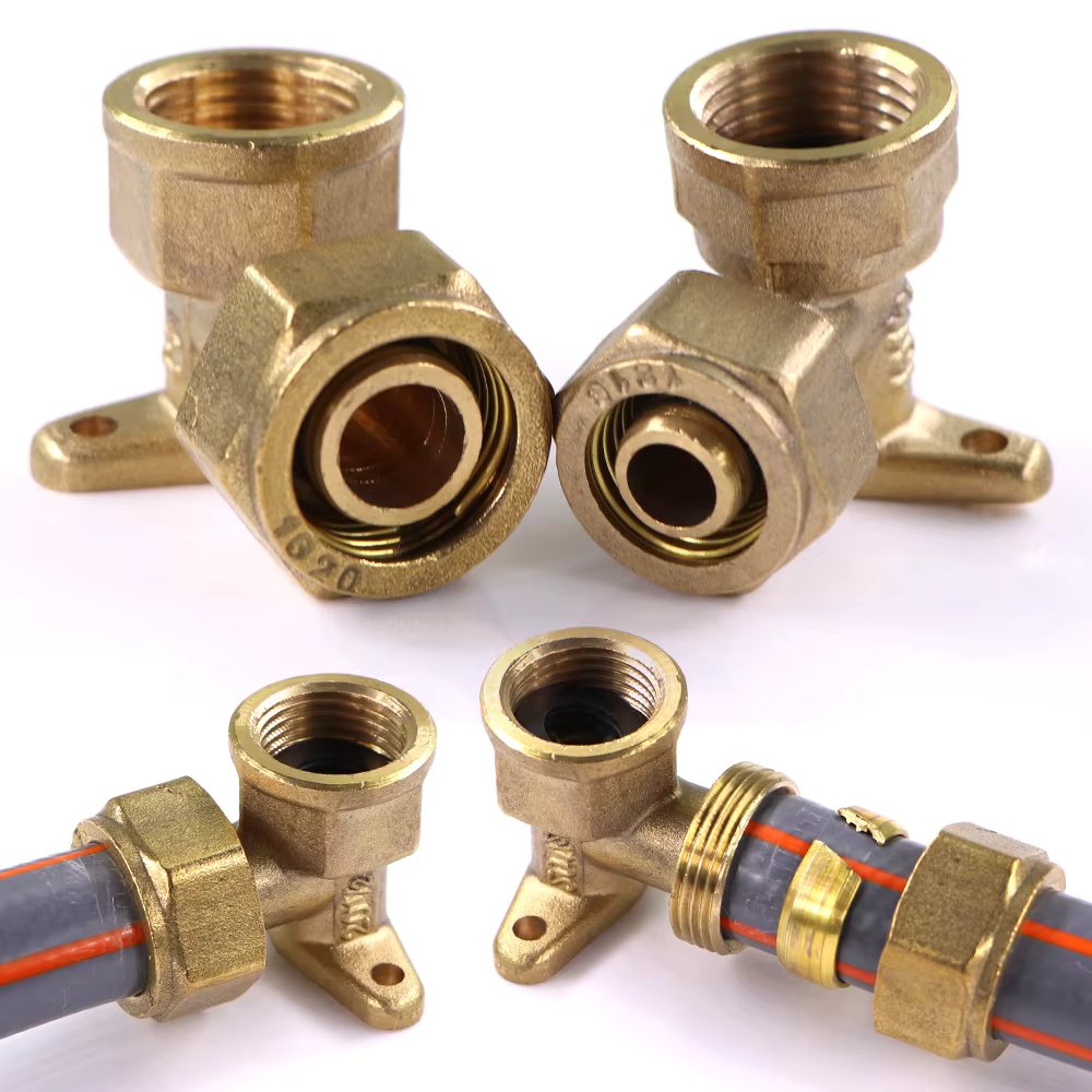 1/2" Female Thread Brass Elbow Hose Adapter with Base for 12mm 16mm Coupler Joints Connector Tube Fixed Fittings Connect Repair