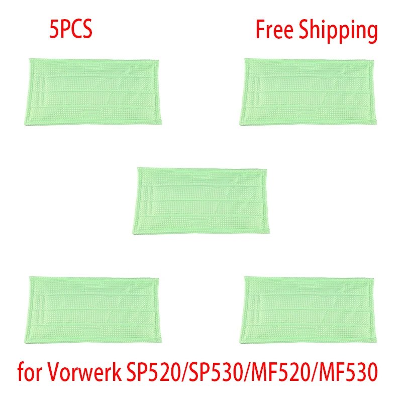 5PCS For Vorwerk Kobold SP520/SP530/MF520/MF530 Microfiber Cleaning Cloths Reusable Washable Mop Pad Steam Cleaner Parts