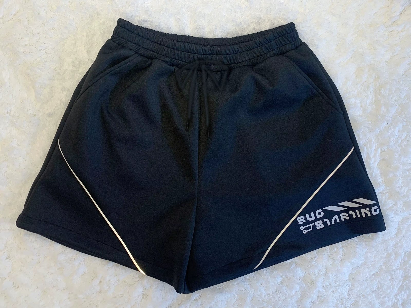 black shorts