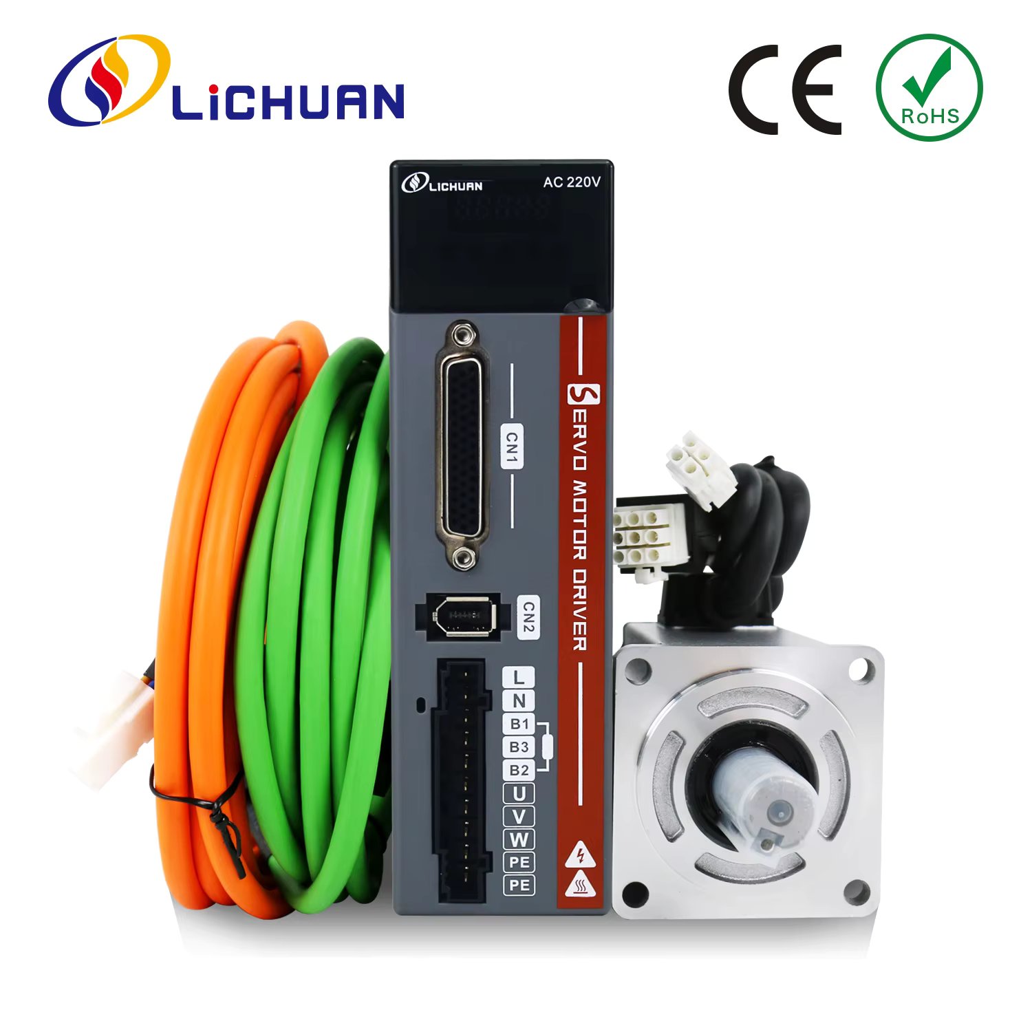 Lichuan 220V 3000RPM A5 200W 400W 600W 750W 1000W AC Servo Motor with Driver AC Servo Motor Drivers Kit for CNC/Robot Machine