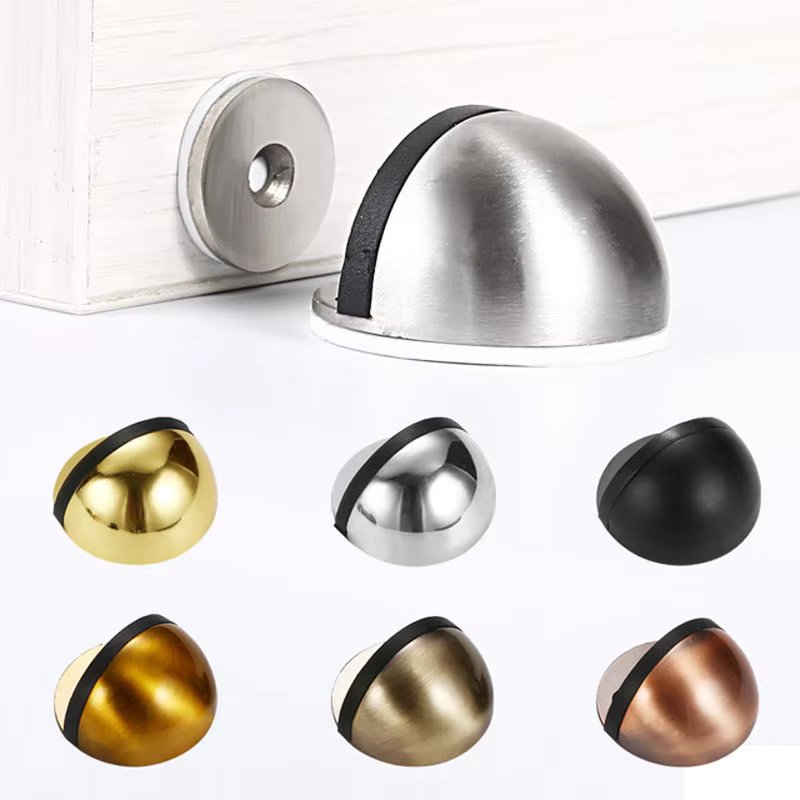 Stainless Steel Magnetic Dual Door Stopper Nail-free Door Catch Wall Protector Bumper Wedge Stop Floor Holder Of Door Stop