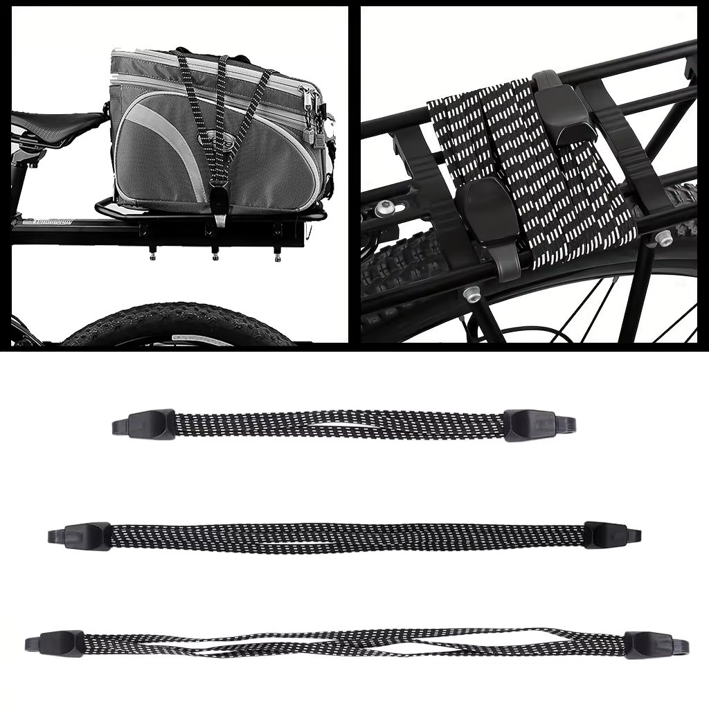 1pc Bicycle Luggage Rope Elastic Carrier Rack Straps Binding Ropes Tied Rubber Rope/Suitcase Band With Hook MTB Bike Accessories