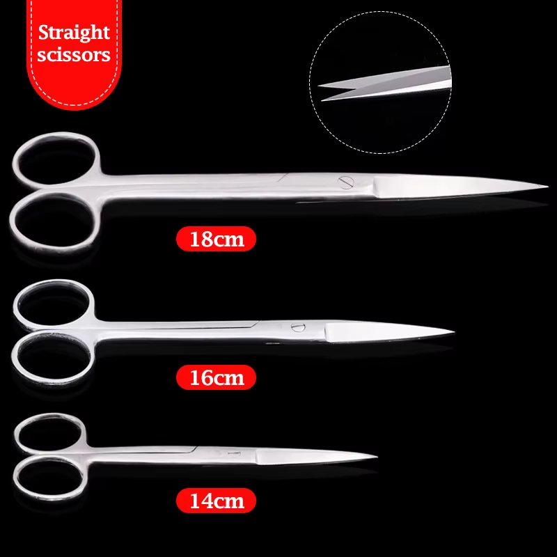 14/16/18Cm Stainless Steel Surgical Scissors Straight Curved Tip Scissors Animal Veterinary Vet Medical Medical Farming Tool