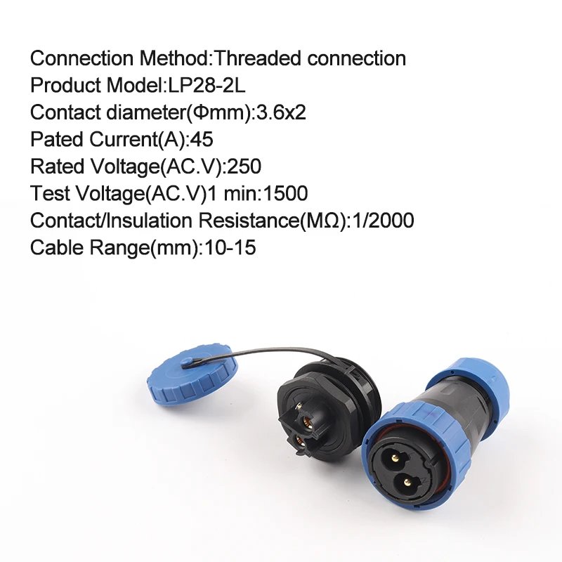 LP/SP28 IP68 Outdoor waterproof connector Male Female plug&socket Electric Cable Connector No welding Screw Screw Connection Set