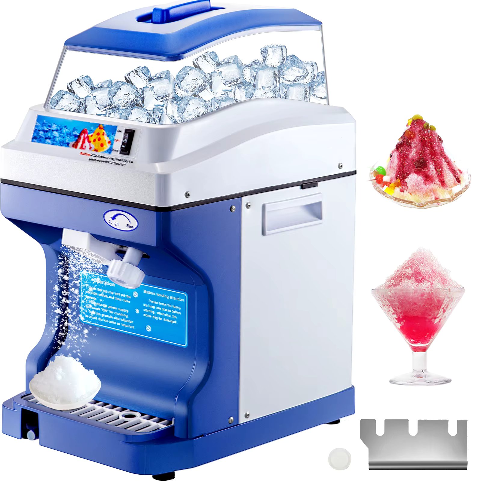 VEVOR 120/200 KG/H Electric Ice Shaver Branch Crusher Chopper Smoothie Blender Granizing Machine Shredder Snow Cone Cubes Maker