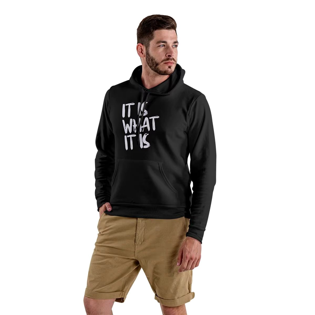 Men's It Is What It Is Hooded Kangaroo Casual Men Women Trend Hoodie