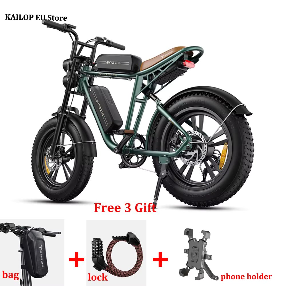 2025 ENGWE M20 Electric Bike 20*4.0'' Fat Tires 750W Brushless Motor 45km/h Max Speed 48V 13Ah Battery 75km Range Mountain Bike