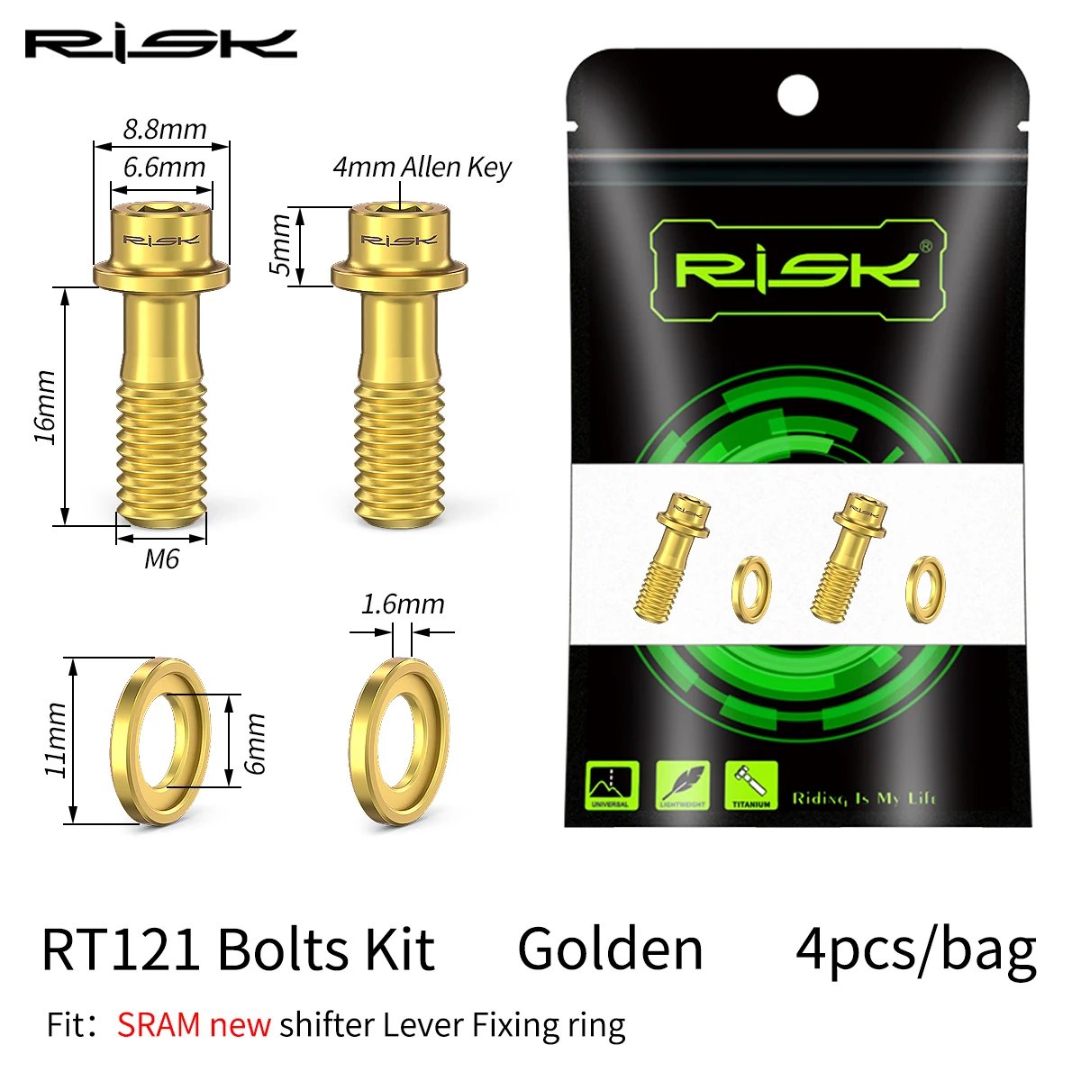 4pcs Golden