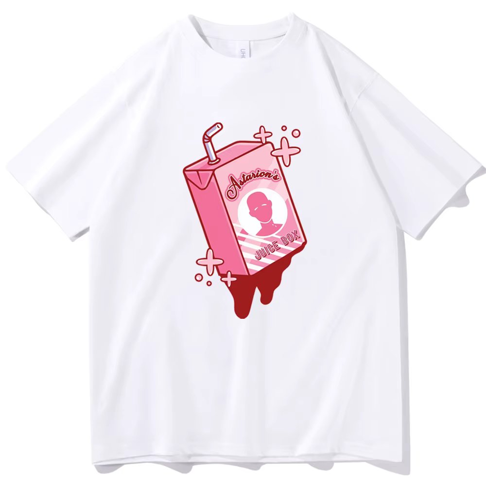 Astarion Juice Box Shirt Astarion BG3 Shirt Video Game Shirt Funny Astarion Game Fan O-Neck Short Sleeve Shirts