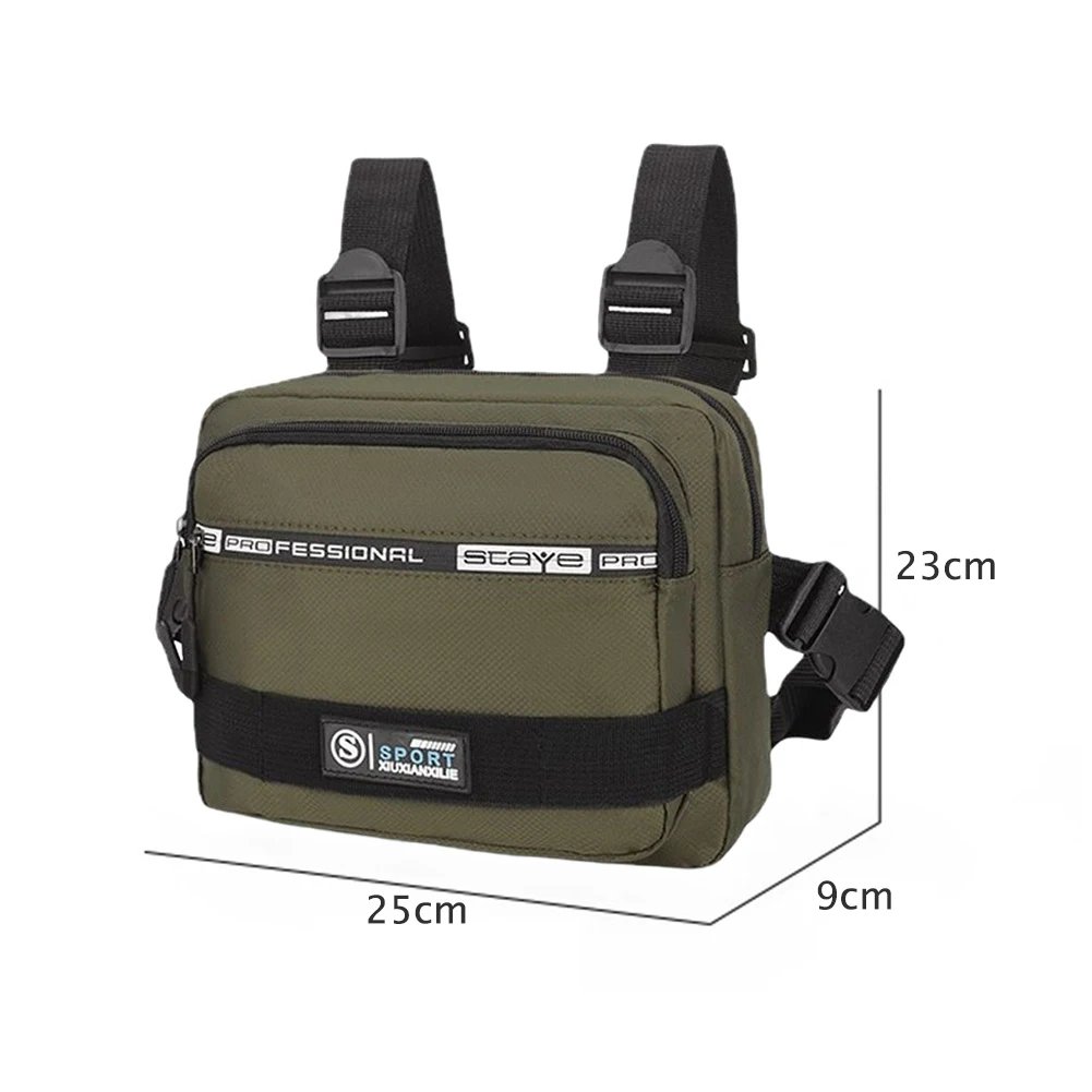 Men Molle Shoulder Vest Bags Anti-Theft Oxford Vest Chest Bags Adjustable Multifunctional Portable Lightweight for Hiking Travel