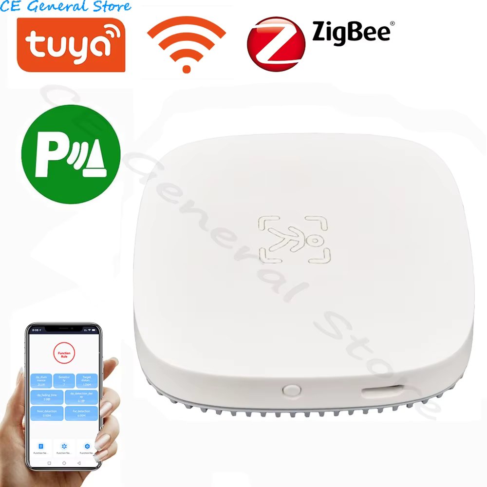WiFi/Zigbee Smart Human Presence Sensor Body PIR Detector mmWave Radar Detection Microwave Motion Sensors Real-time