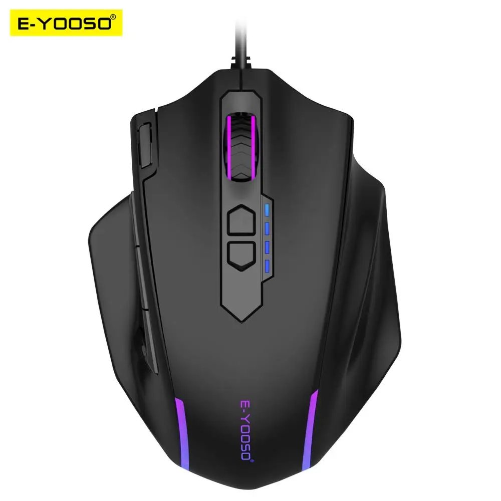 E-YOOSO X-41 USB Wired RGB Gaming Mouse 12400 DPI PAW3327 10 buttons programmable game Optical mice for Computer PC Laptop