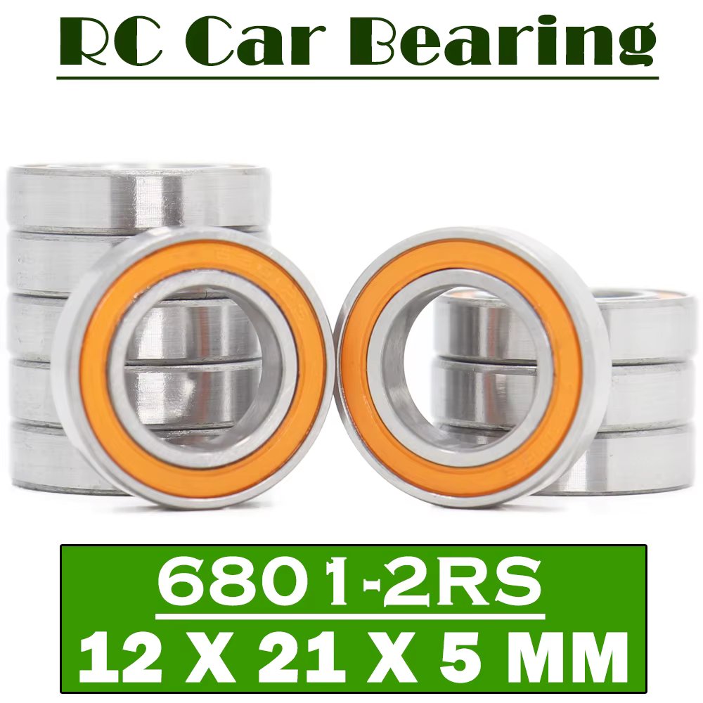 6801RS Bearing ABEC-7 ( 10 PCS ) 12*21*5 mm Thin Section 6801-2RS Ball Bearings 61801 RS 6801 2RS With Orange Sealed L-2112DD