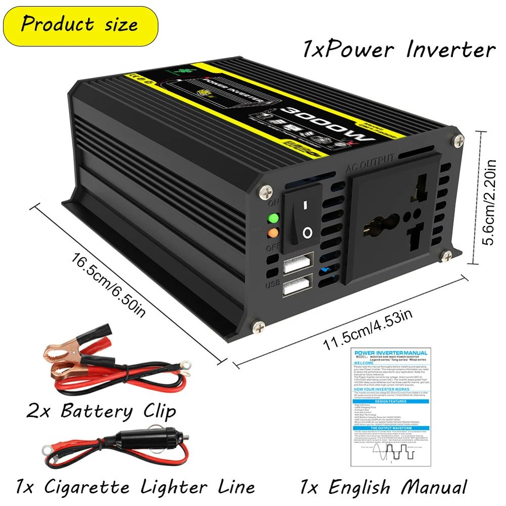Black 12V to 110V