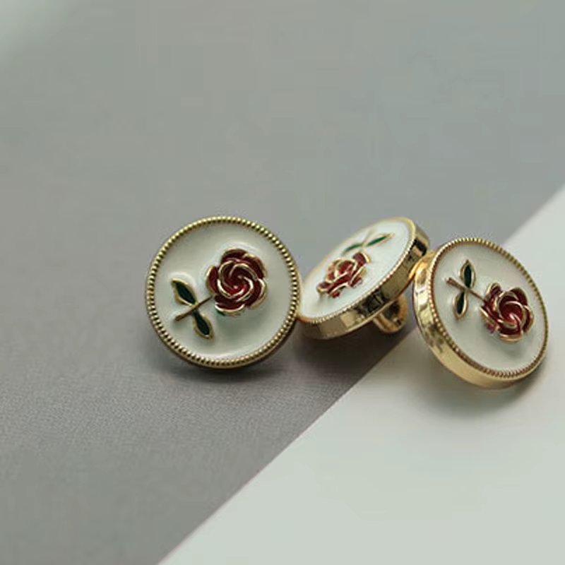 Vintage Rose Metal Buttons For Women White Shirts Decorative Clothing Diy Crafts Supplies Garments Sewing Accessories 10pcs/lot