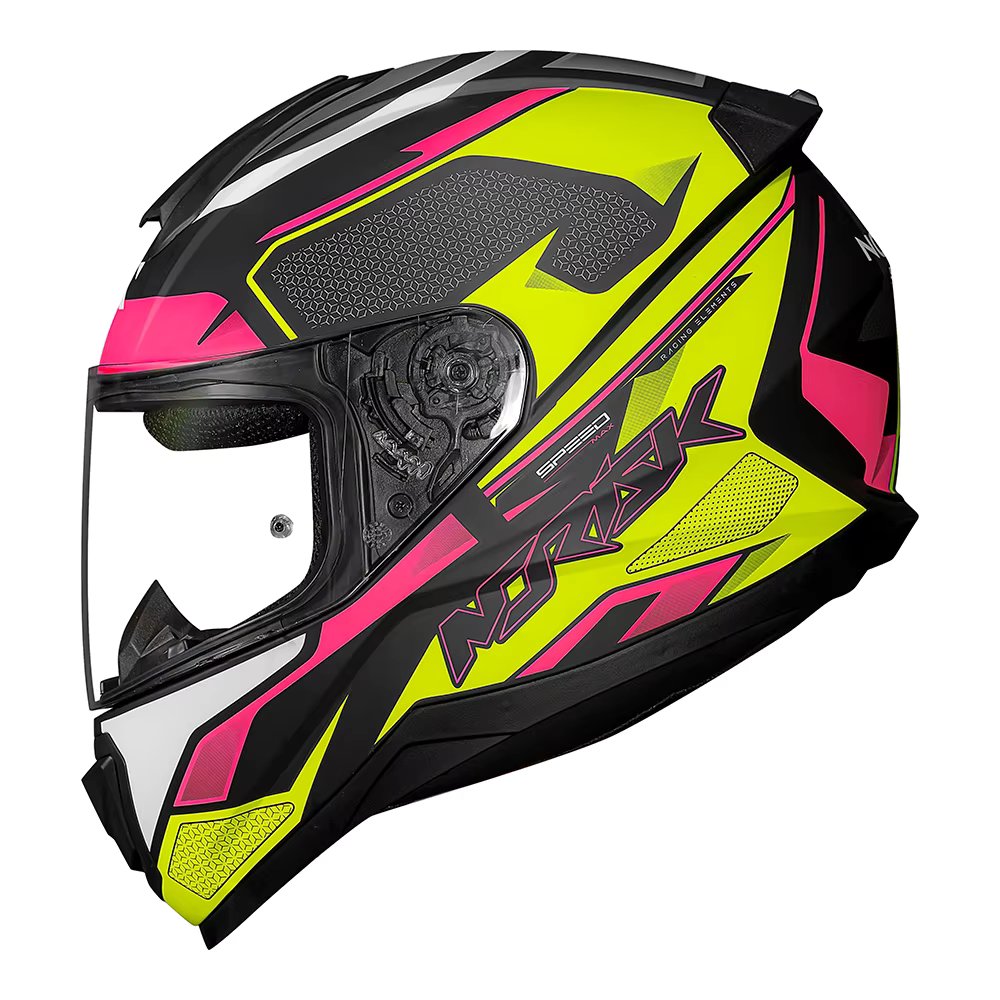 Capacete Razor Speedmax Matte Black HV Yellow/Pink