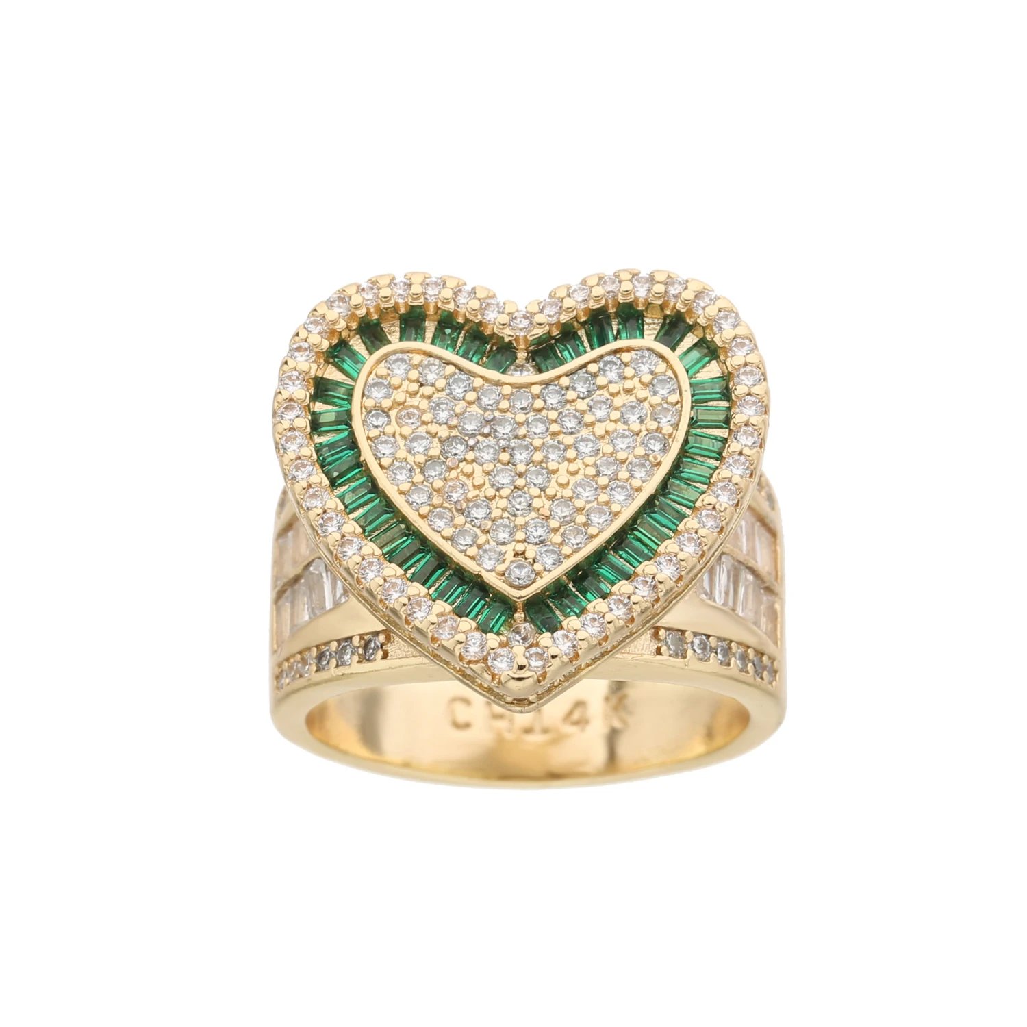 New 14K Love Crystal Diamond Couple Sweet Romantic Ring Men's Engagement Love Token Hip Hop Jewelry Support Wholesale