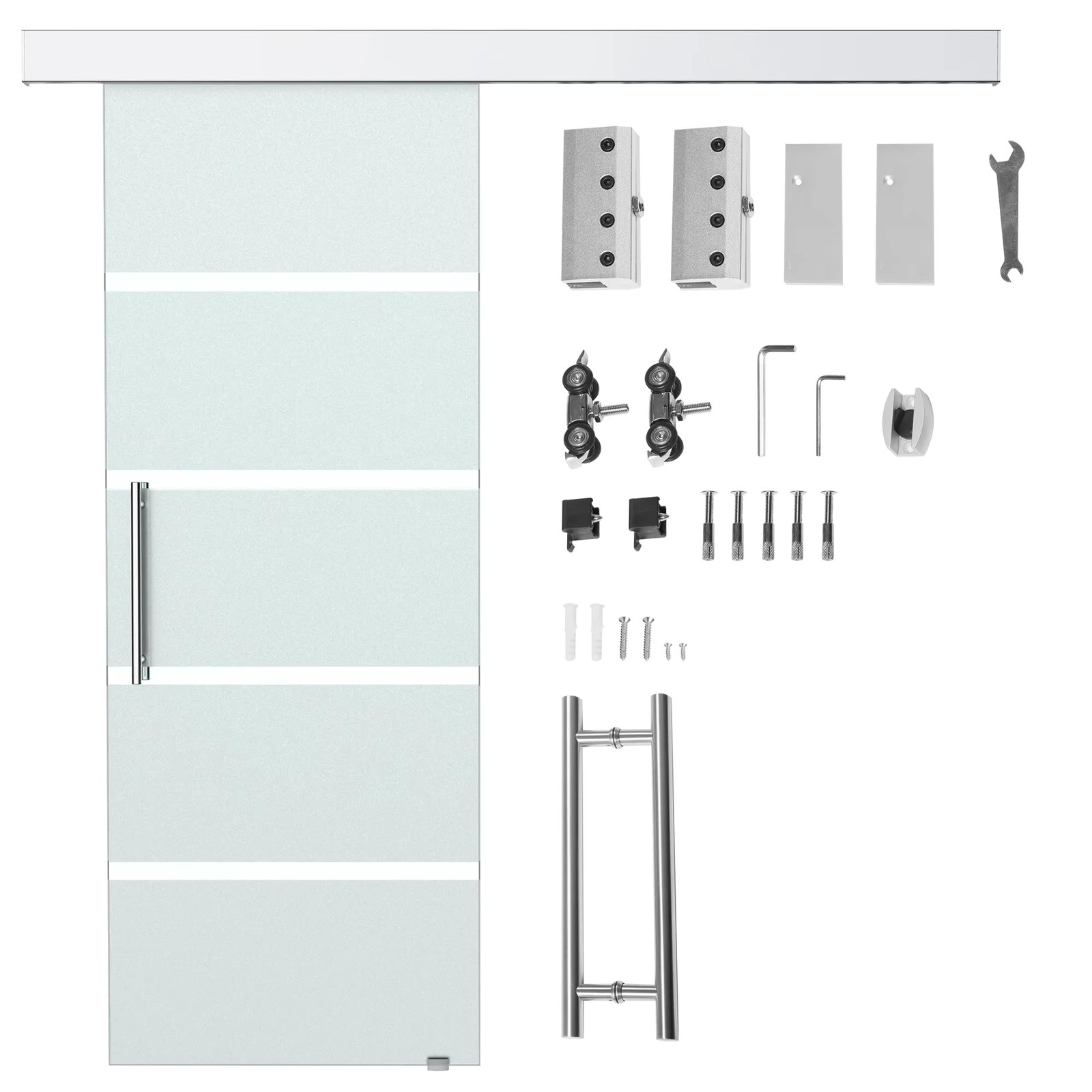 HOMCOM Puerta Corrediza de Vidrio Puerta Corredera Deslizante de Cristal