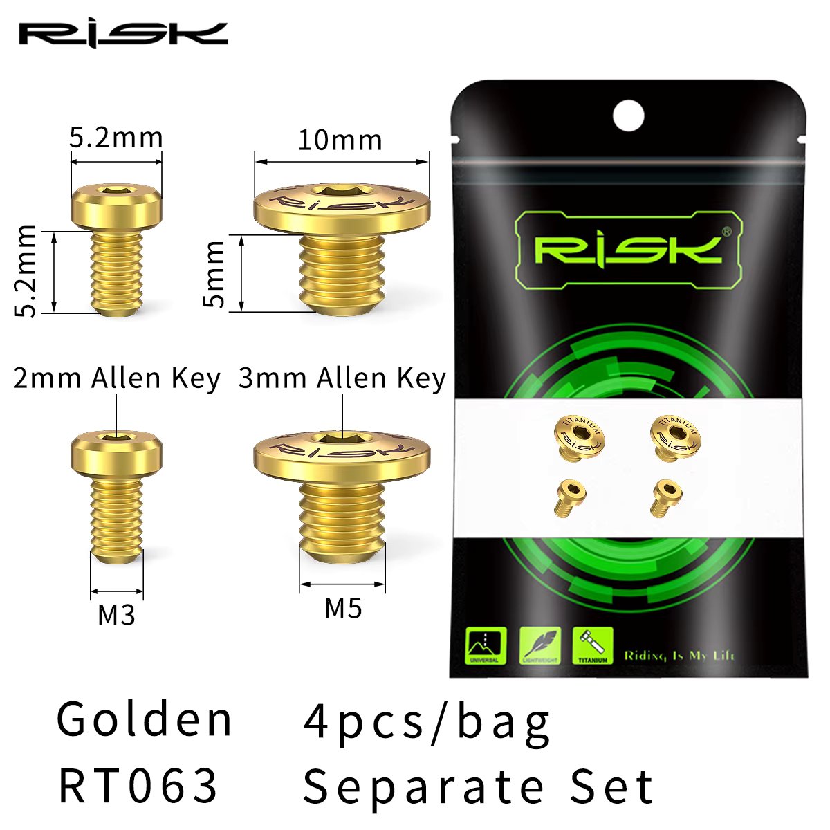 4pcs Golden