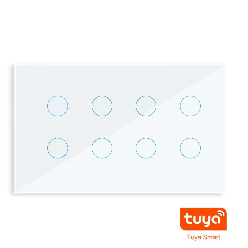 Smart WIFI Touch Light Wall Switch Interruptor Glass Panel 8/10 Gang 147*86mm Tuya smart Life Compatible With Alexa Google Home