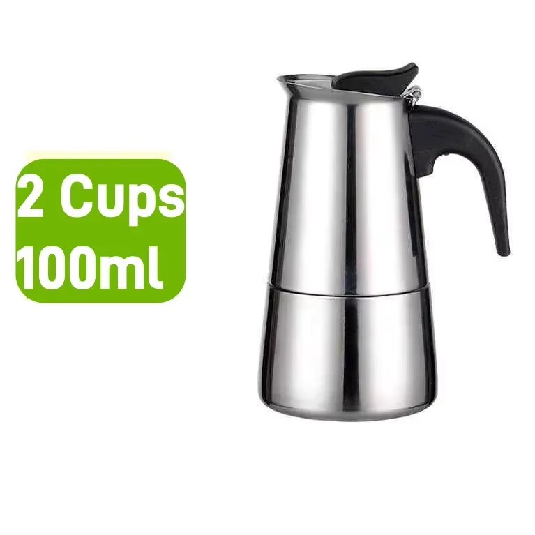 Coffee maker Moka Pot, 2/4/6 Cups Stainless Steel Cafe Percolator Maker, Italian coffee machine Fit Induction Cookers Coffeeware