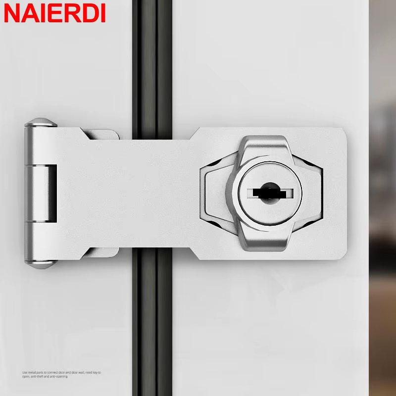 NAIERDI Hasp Lock Catch Latch Security Lock Zinc Alloy Twist Knob Keyed Door Lock with Keys for Drawer Cabinets Letter Box