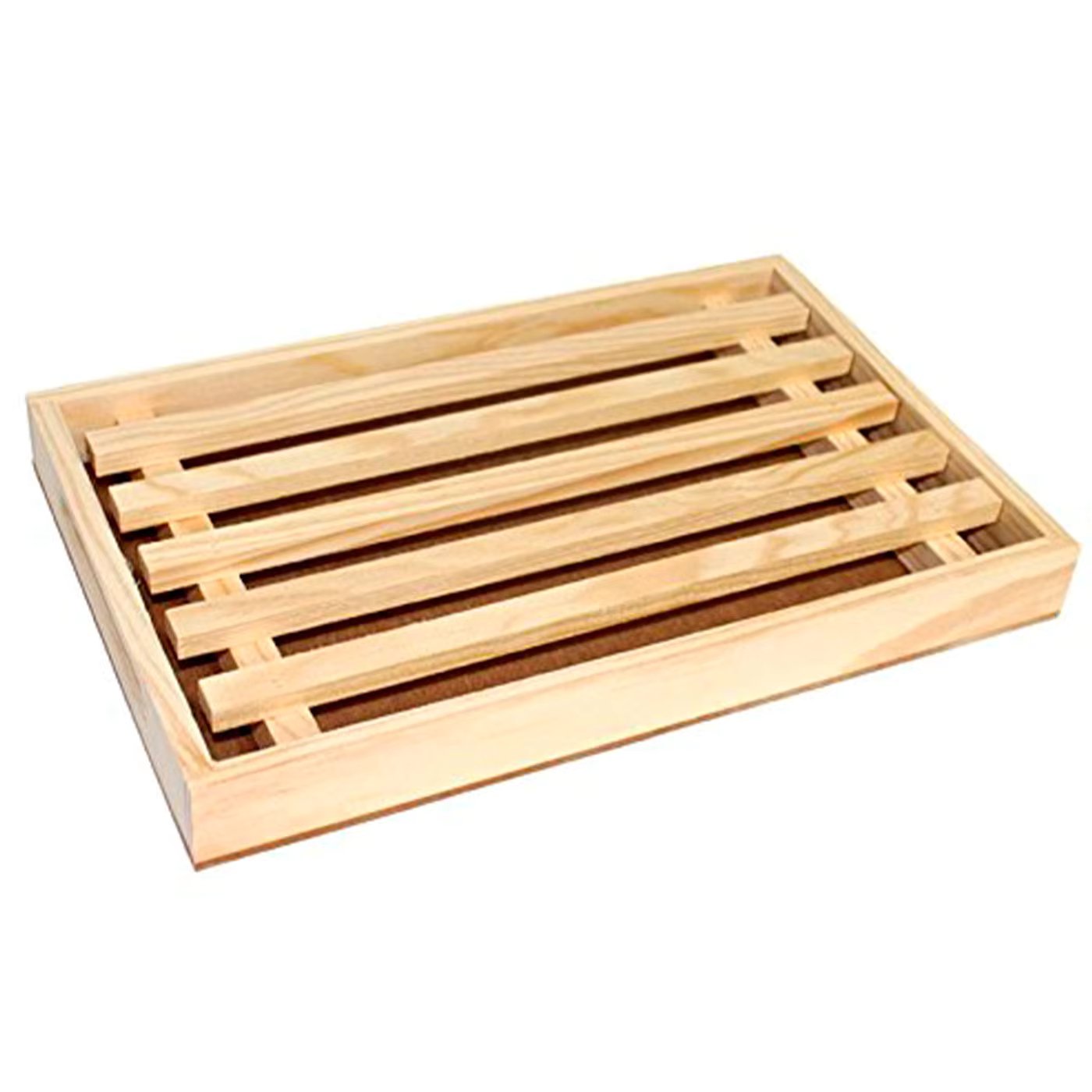 Tradineur Wooden Bread Cutting Board with Removable Grid, natural Wood, Kitchen, 29,7x18,9x3 cm