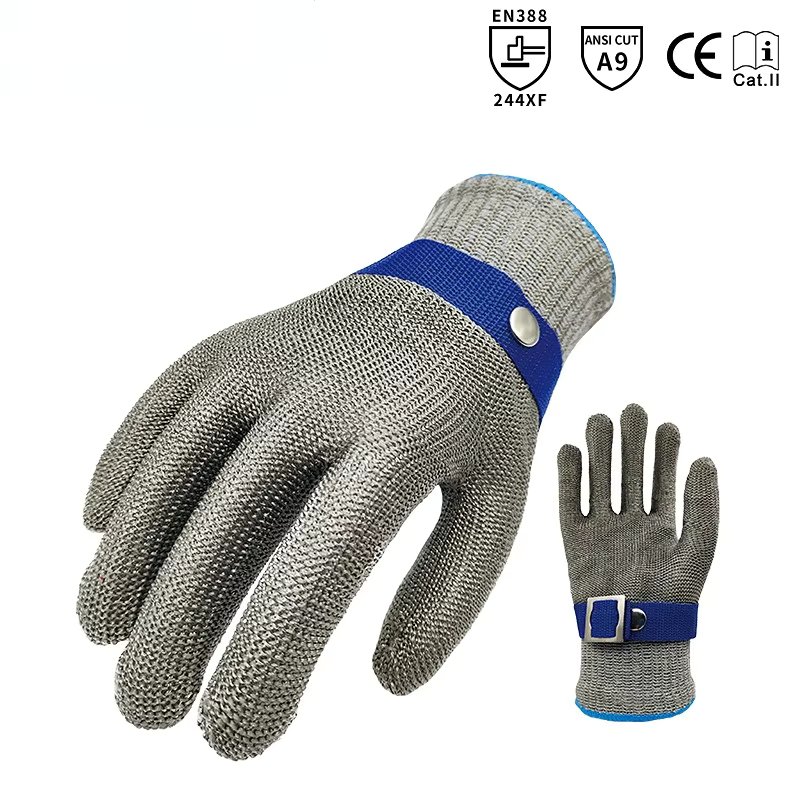Tainless Steel Grade 9 Anti-cut Wear-resistant Slaughter Gardening Hand Protection Labor Insurance Steel Wire Gloves 1pcs