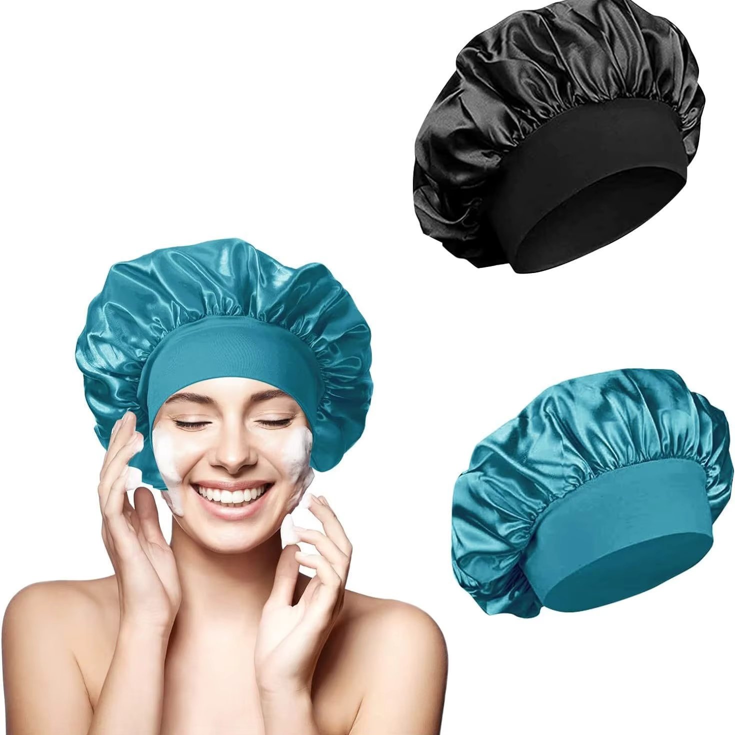 Satin Hat Sleep Silk Round Fabric Protect Hair Comfort Hair Night Anti-frizz Sleeping Hat Four Seasons Breathability Sleep Cap