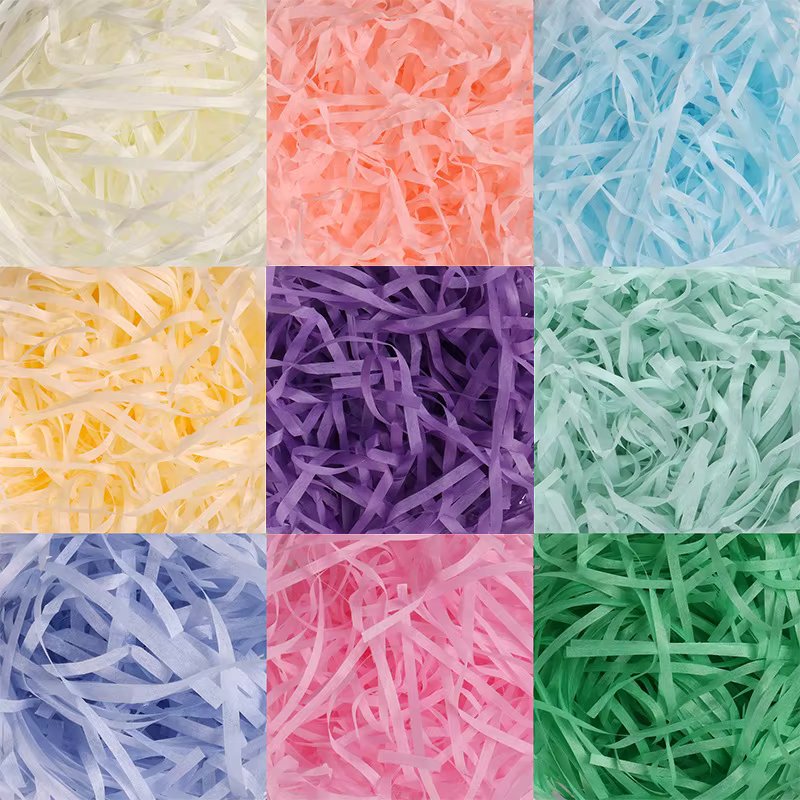 100G Colorful Shredded Crinkle Paper For DIY Raffia Candy Gift Boxes Packaging Shockproof Filler Material Birthday Party Decor